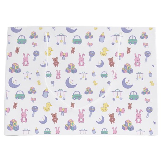 Geslacht Neutrale pasta Baby shower Groot Cadeauzakje (Voorkant)