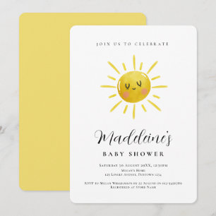 Geslacht neutrale Sunshine Baby Shower uitnodiging