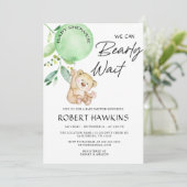 Geslacht Neutrale Teddy Bear Bearly Wait Baby show Kaart (Staand voorkant)