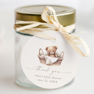 Geslacht Neutrale Teddydbeer Boho Baby Shower Bedankjes Labels