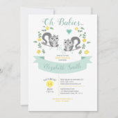 Geslacht neutrale Twin Schattige eekhoorns babysho Kaart (Voorkant)