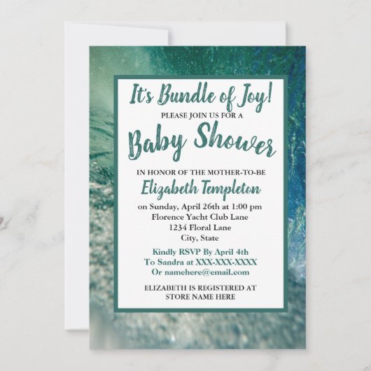 Geslacht neutrale uitnodiging voor een babyborrel  (Voorkant)