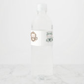 Geslacht Neutrale Waterverf Wilde Safari Dieren Ba Waterfles Etiket (Achterkant)