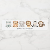 Geslacht Neutrale Waterverf Wilde Safari Dieren Ba Waterfles Etiket (Enkel label)