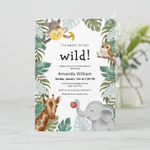 Geslacht Neutrale Wilde Sarafi Dieren Baby Shower Kaart