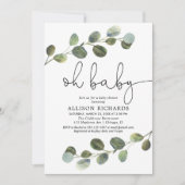 Geslacht neutrale zwarte eucalyptus simpel kaart (Voorkant)