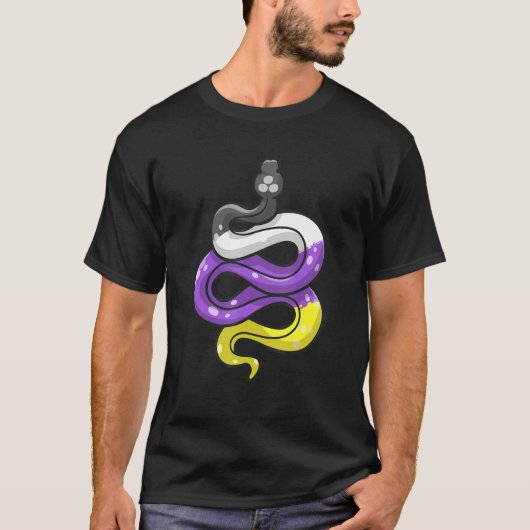 Geslacht Niet binair Pride Stuff LGBT Snake Reptil T-shirt (Voorkant)
