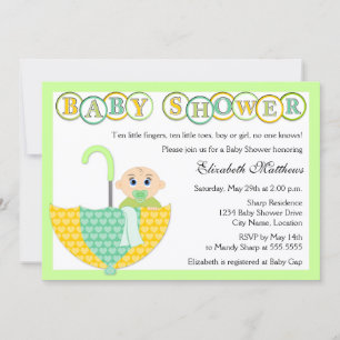 Geslacht Onbekende Paraplu Baby Shower Kaart