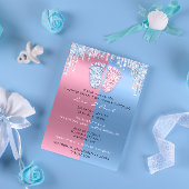 Geslacht onthaal glitter DripRoze Blue Baby Girl Kaart