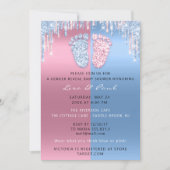 Geslacht onthaal glitter DripRoze Blue Baby Girl Kaart (Voorkant)