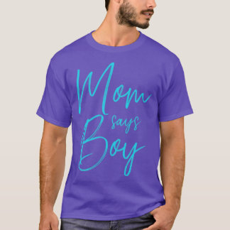 Geslacht onthul mom zegt jongen overeenkomende fam t-shirt