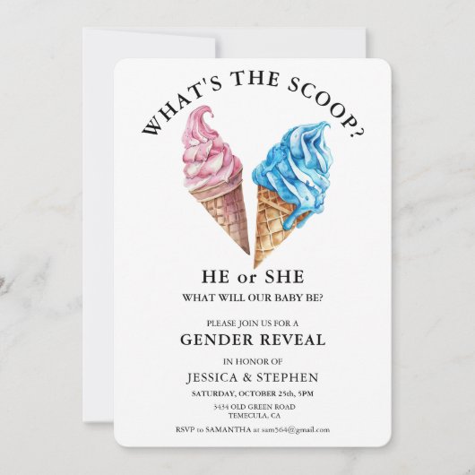 Geslacht Onthul Roze Blauw Wat is de Schep Kaart (Voorkant)