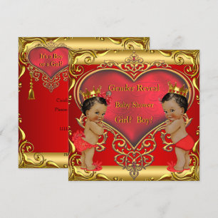 Geslacht Onthulde Baby Shower Jongen Meisje Rood E Kaart