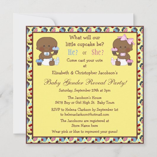 Geslacht onthullen Afrikaanse Amerikaanse baby's e Kaart (Voorkant)