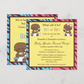 Geslacht onthullen Afrikaanse Amerikaanse baby's e Kaart (Voorkant / Achterkant)