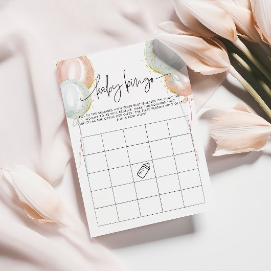 Geslacht onthullen Baby Bingo Douche Spel Kaart