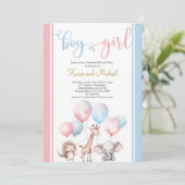Geslacht onthullen baby dieren uitnodiging (Staand voorkant)