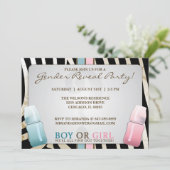 Geslacht onthullen Baby flessentjongen of meisjesu Kaart (Staand voorkant)