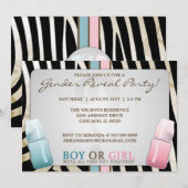 Geslacht onthullen Baby flessentjongen of meisjesu Kaart (Voorkant / Achterkant)