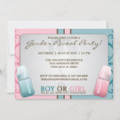 Geslacht onthullen Baby flessentjongen of meisjesu Kaart (Voorkant)