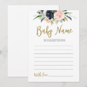 Geslacht onthullen Baby Naam suggestie Kaart (Voorkant / Achterkant)