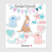 Geslacht onthullen Baby roze blauw set Sticker (Vel)