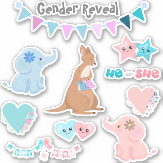 Geslacht onthullen Baby roze blauw set Sticker (Voorkant)