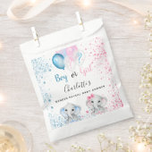 Geslacht onthullen baby shower blauw roze olifante bedankzakje (Geknipt)