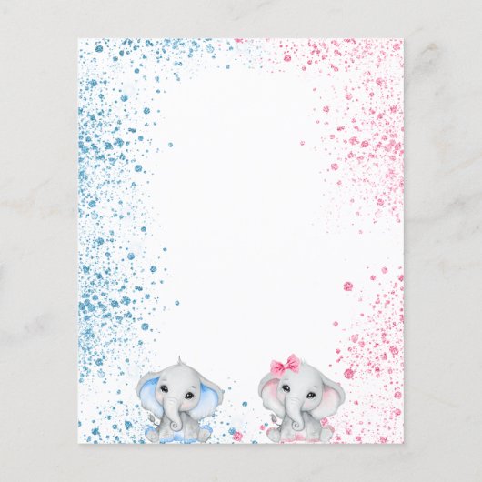 Geslacht onthullen baby shower budget uitnodiging (Achterkant)