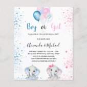 Geslacht onthullen baby shower budget uitnodiging (Voorkant)