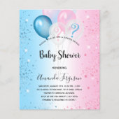 Geslacht onthullen baby shower budget uitnodiging flyer (Voorkant)