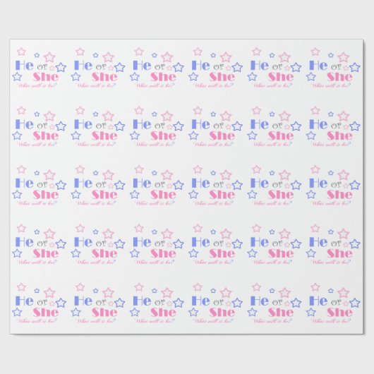 Geslacht onthullen baby shower dat hij of zij baby cadeaupapier (Vlak)