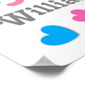 Geslacht onthullen Baby shower Harten Collectie A1 Poster (Hoek)