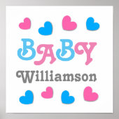 Geslacht onthullen Baby shower Harten Collectie A1 Poster (Voorkant)