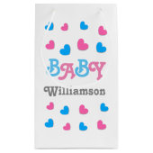 Geslacht onthullen Baby shower Harten Collectie A2 Klein Cadeauzakje (Achterkant)