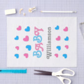 Geslacht onthullen Baby shower Harten Collectie A2 Tissuepapier (Craft)