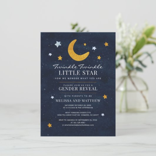 Geslacht onthullen Baby shower Jongen Girl Moon St Kaart (Staand voorkant)