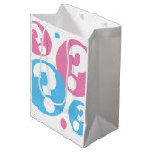 Geslacht onthullen baby shower jongen meisje vraag medium cadeauzakje (Voorkant Gekanteld)