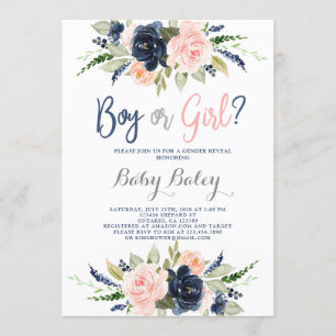 Geslacht onthullen baby shower kaart