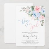 Geslacht onthullen baby shower kaart (Voorkant / Achterkant)