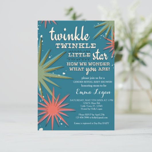 Geslacht onthullen Baby shower Kaart (Staand voorkant)