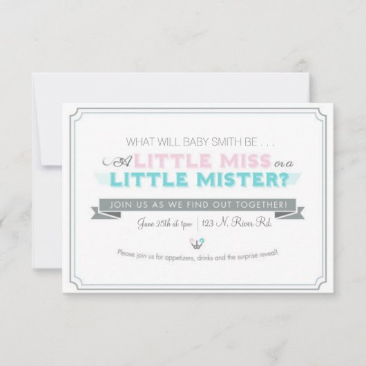 Geslacht onthullen Baby shower Kaart (Voorkant)