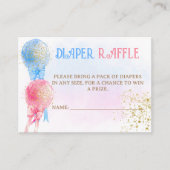 Geslacht onthullen Baby shower luier loterij Informatiekaartje (Voorkant)