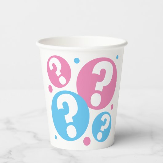 Geslacht onthullen baby shower meisje vraagteken papieren bekers (Achterkant)