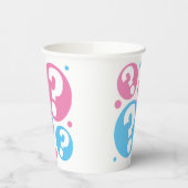 Geslacht onthullen baby shower meisje vraagteken papieren bekers (Links)