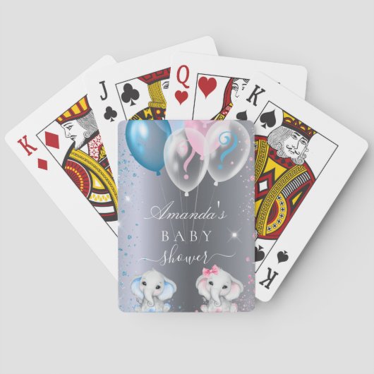 Geslacht onthullen baby shower olifanten pokerkaarten (Achterkant)