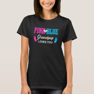 Geslacht onthullen Baby shower opa T-shirt