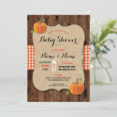 Geslacht onthullen Baby shower rode cheque pompoen Kaart (Staand voorkant)