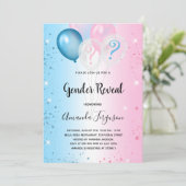 Geslacht onthullen baby shower roze blauw meisje kaart (Staand voorkant)