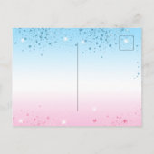 Geslacht onthullen baby shower roze blauw meisje uitnodiging briefkaart (Achterkant)